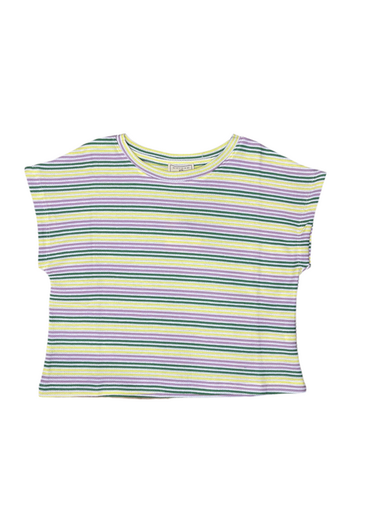 Engineered Textured Stripe Knit Top