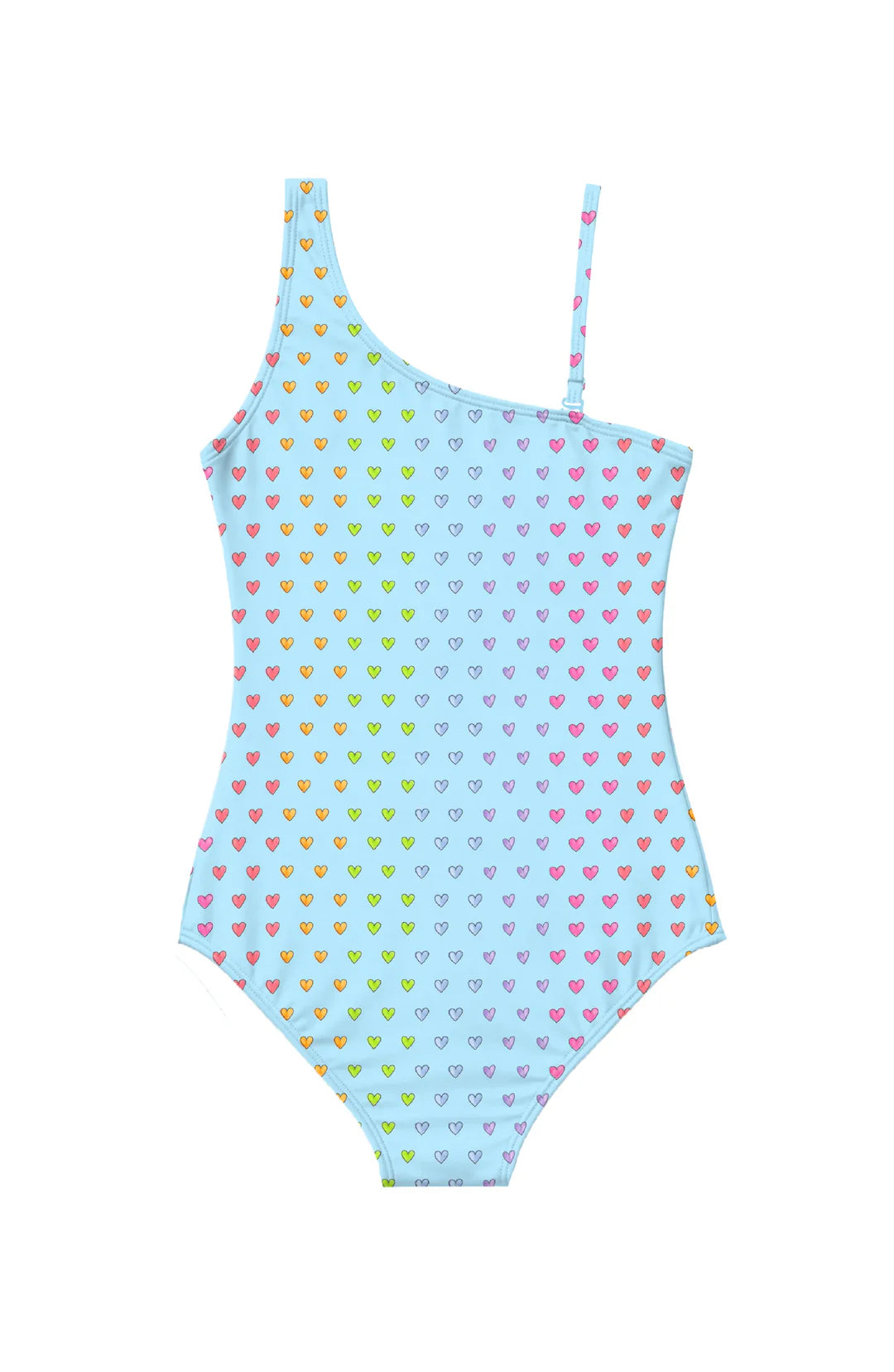 One Shoulder One Piece Swimsuit | Blue Hearts