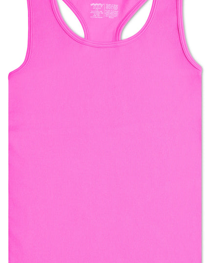 PRETTY PINK RIBBED RACERBACK TANK TOP