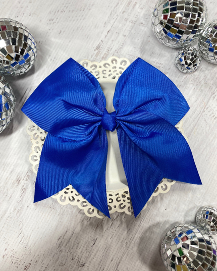 Solid Cheer Bow on Pony-O: Royal Blue