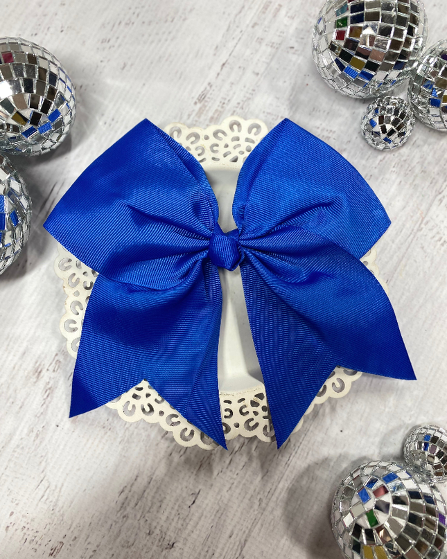 Solid Cheer Bow on Pony-O: Royal Blue