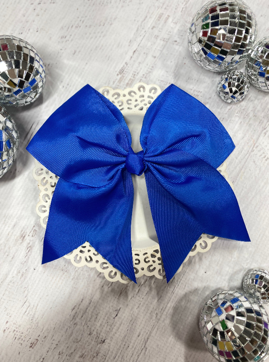 Solid Cheer Bow on Pony-O: Royal Blue