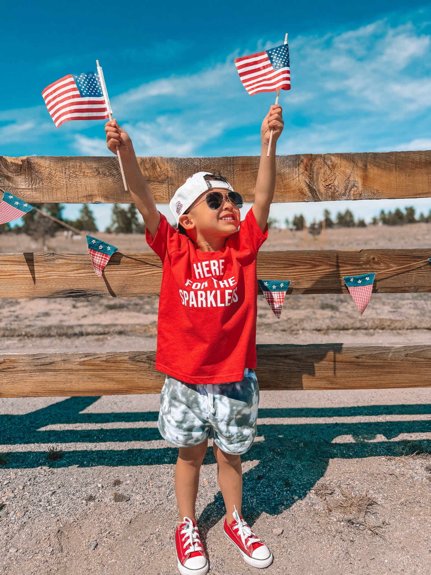 Here For The Sparklers Tee | Red