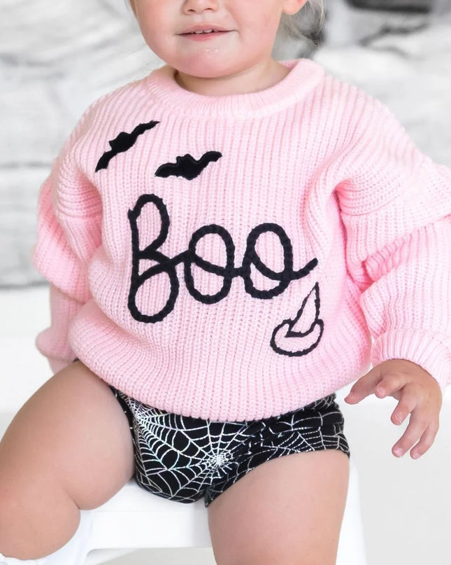 Boo Bat Halloween Knit Sweater
