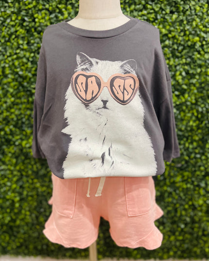 Sass Cat Tee | Black