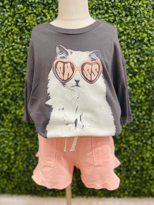 Sass Cat Tee | Black
