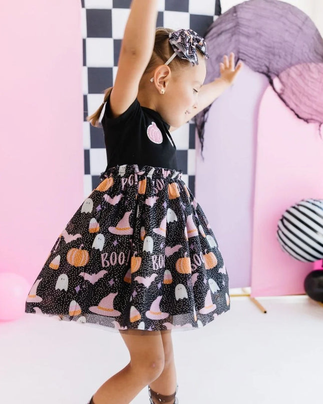 Boo Halloween Short Sleeve Dress