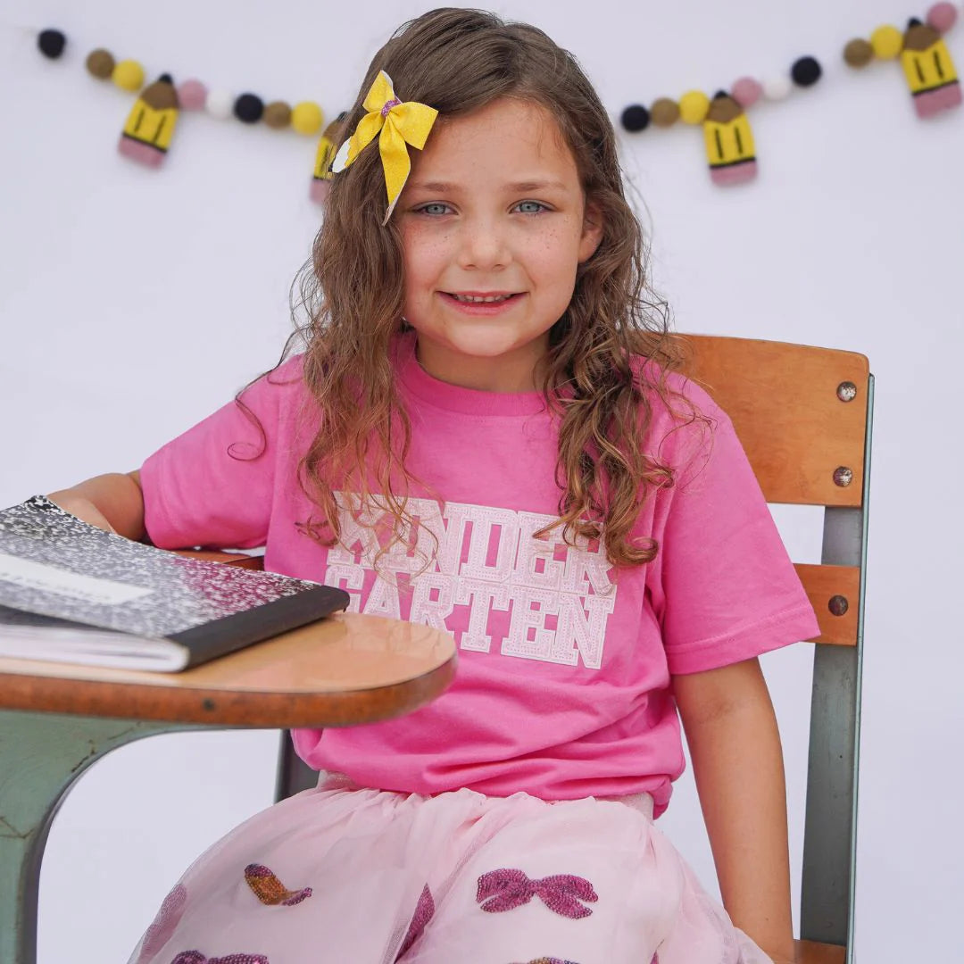 Kindergarten Sequin Patch Short Sleeve T-Shirt