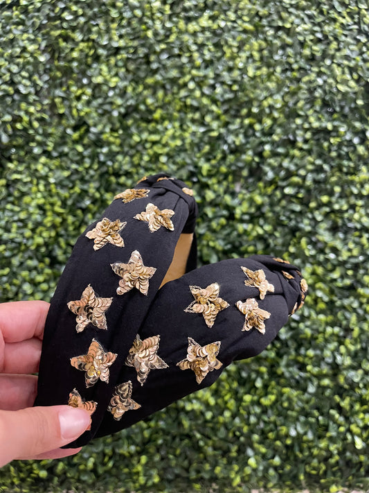 Gold Sequin Star Headband