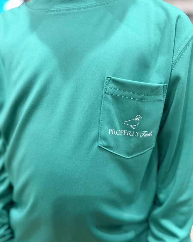 Boys Performance LS Tee | Sidelines Teal
