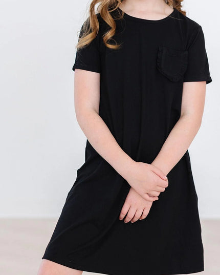 Black T-Shirt Pocket Dress