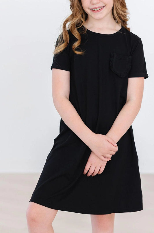 Black T-Shirt Pocket Dress