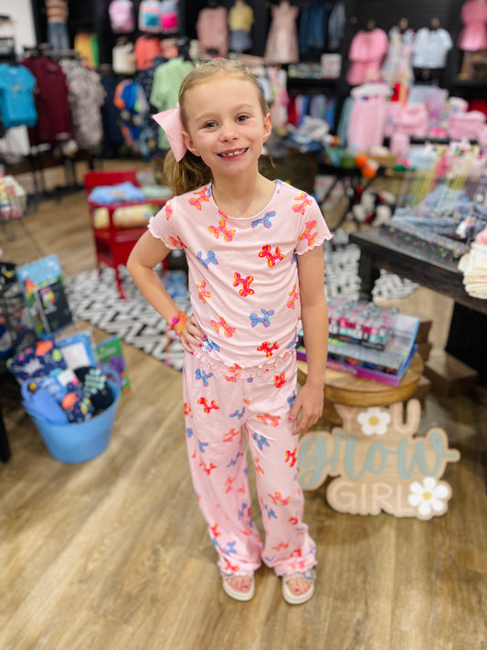 Doggy Pajama Set | Light Pink