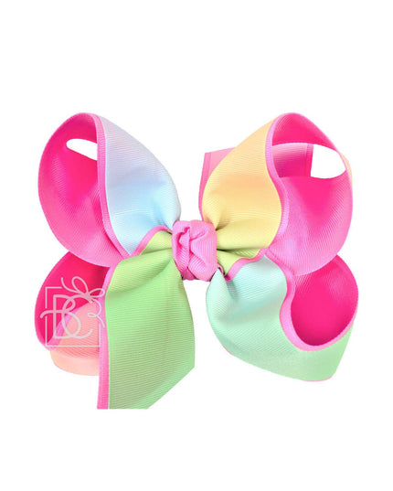 Layered Rainbow & Pink Bow |5.5"