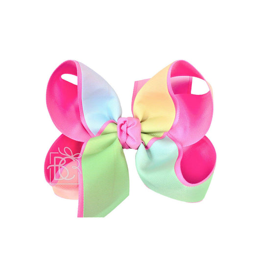 Layered Rainbow & Pink Bow |5.5"