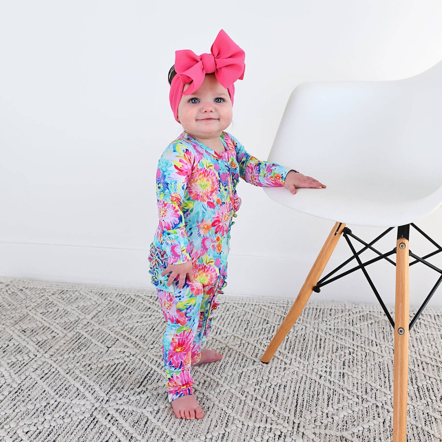 Bianca Ruffle ZIP Bamboo Floral Sleepies