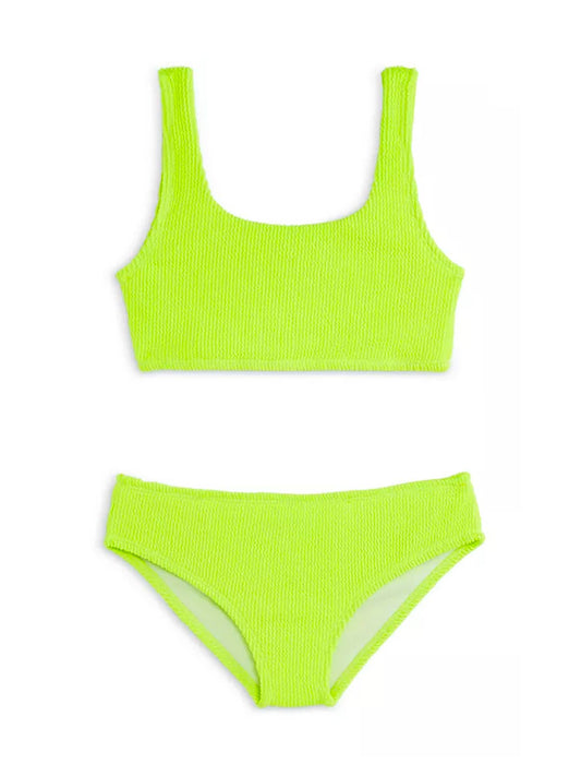 Fay Crinkle Neon Lime Bikini Swimsuit
