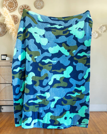 Throw Blanket - Camouflage - Blue & Green