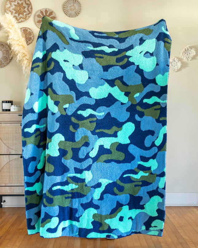 Throw Blanket - Camouflage - Blue & Green