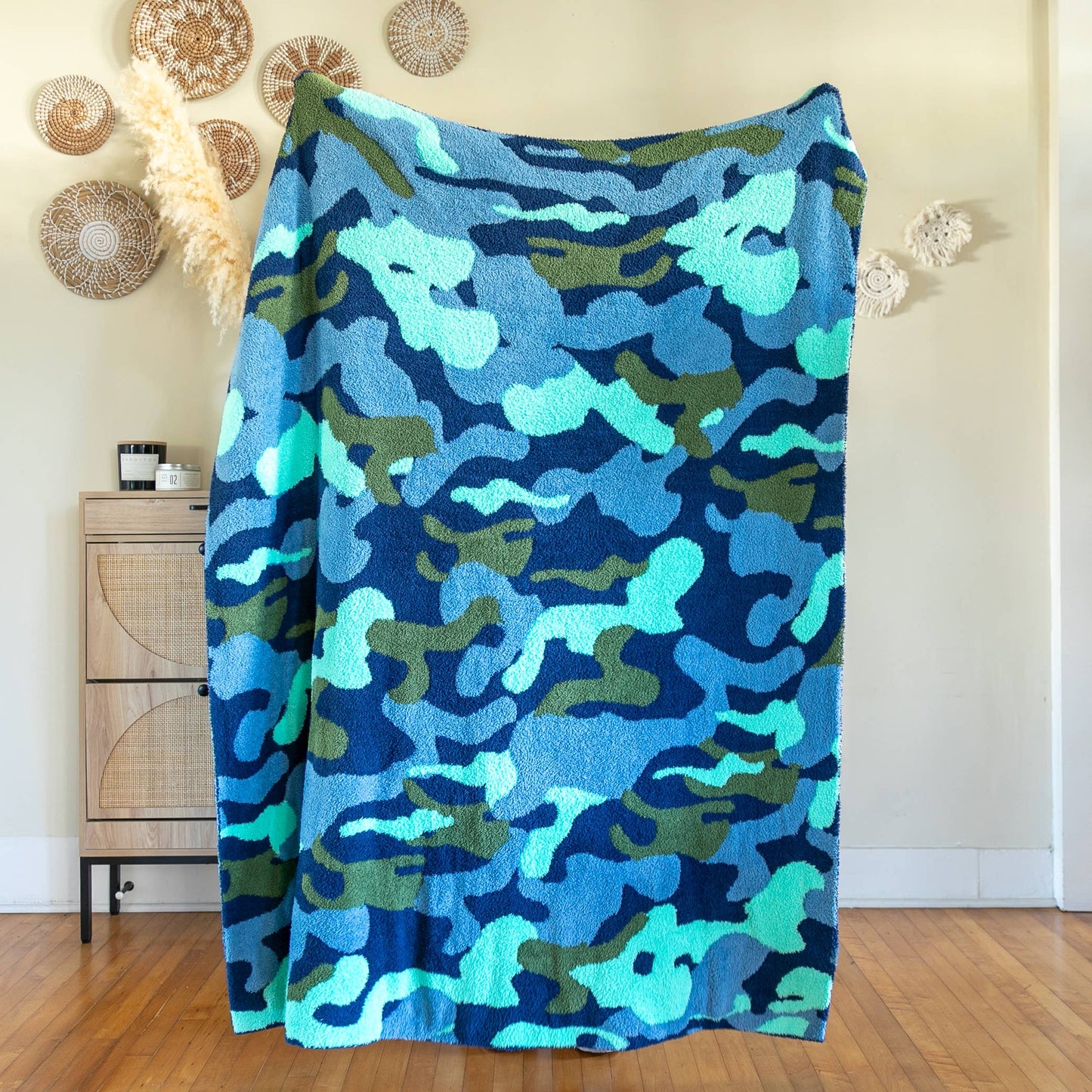 Throw Blanket - Camouflage - Blue & Green