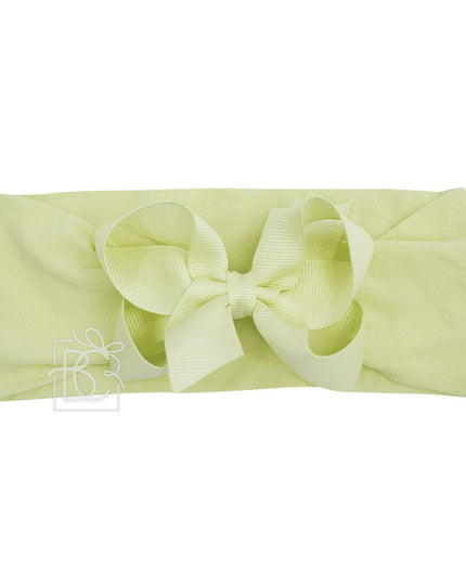 WIDE PANTYHOSE HEADBAND W/CLASSIC GROSGRAIN BOW: ROYAL BLUE / 3+ Months / 4.5" Large