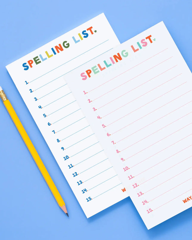 Spelling List Notepad 5x9 | Blues