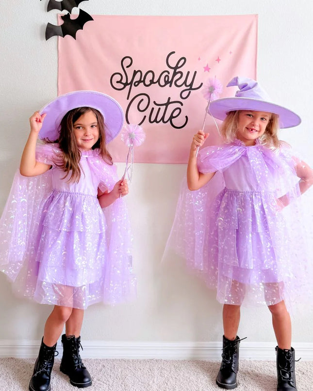 Lilac Star and Moon Halloween Tutu Dress