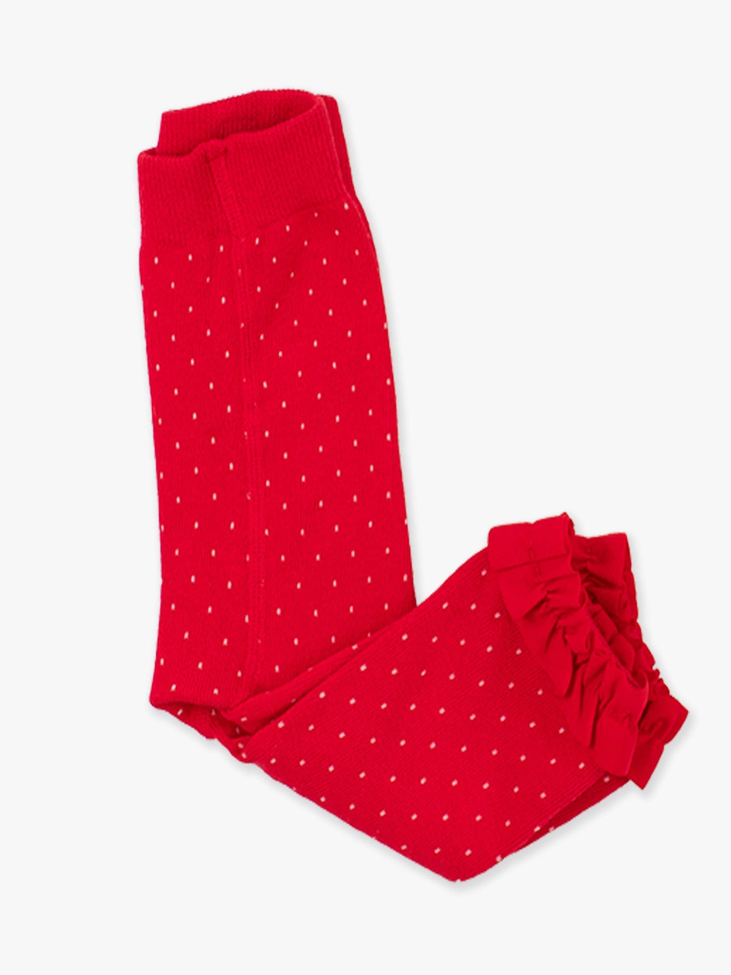 Tiny Red & Pink Patterned Footless Ruffle Tights