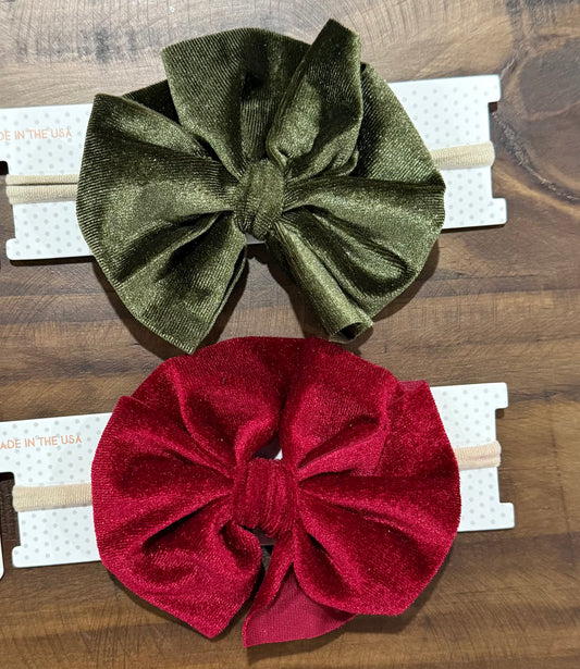 Velvet Bow Nylon Headband
