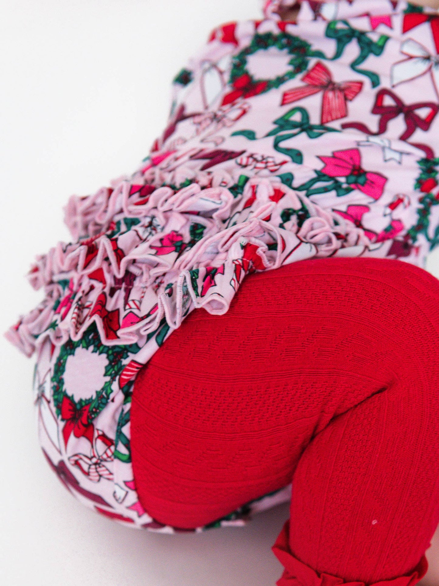 Holly Bow Knit Long Sleeve Flutter Bubble Romper