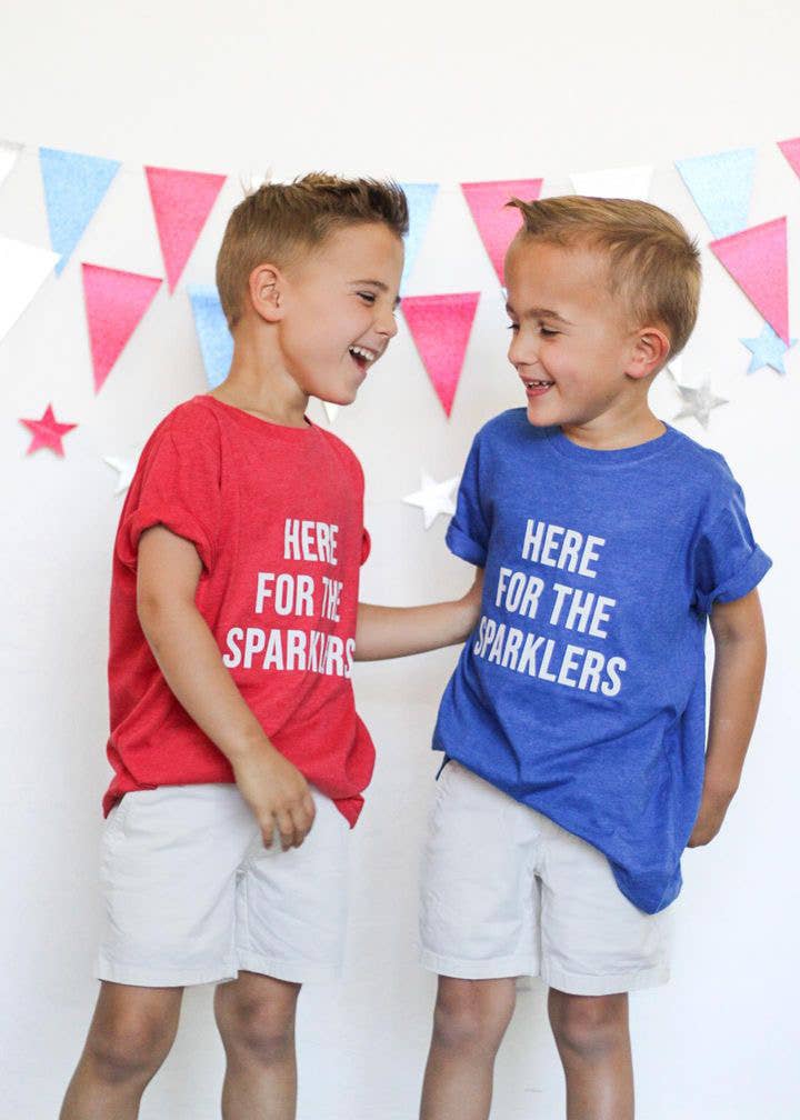 Here For The Sparklers Tee | Blue