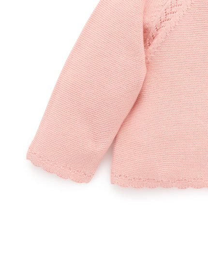 Scalloped Cardigan | Pink Guava