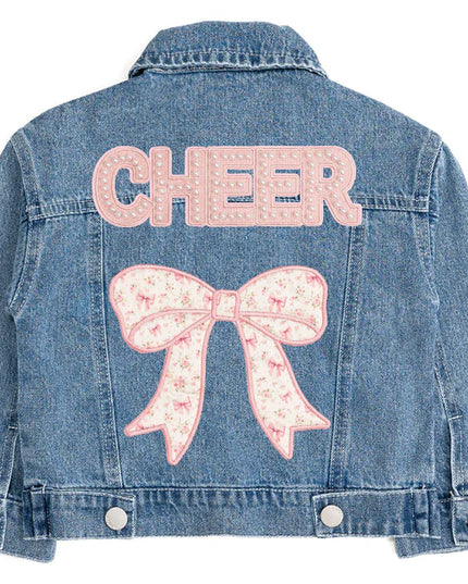 Cheer Bow Patch Denim Jacket