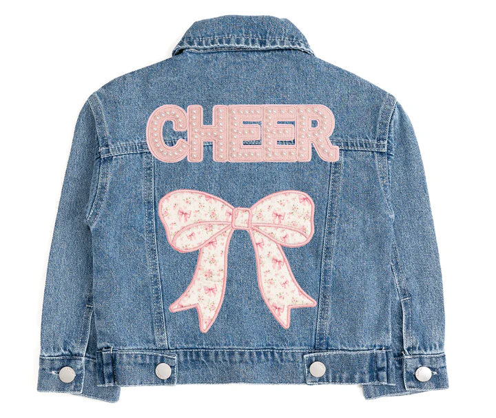Cheer Bow Patch Denim Jacket