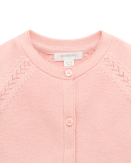 Scalloped Cardigan | Pink Guava