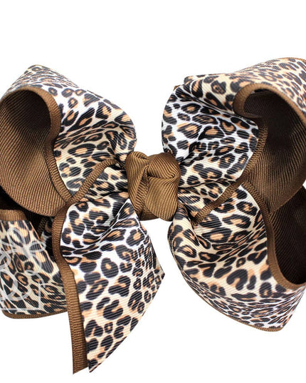 5.5" Layered Leopard Bow | Brown
