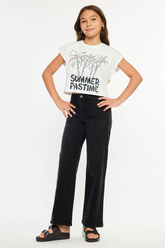 KanCan High Rise Wide Leg Black Denim Jeans