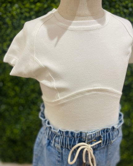 Cap Sleeve Tee | Ecru