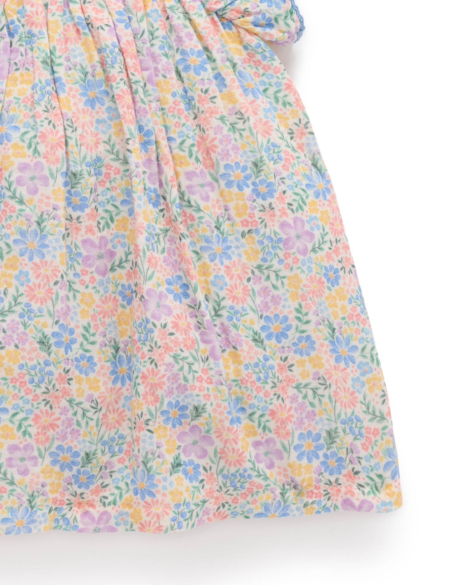 Isabella Smocked Dress | Blue Embroidered