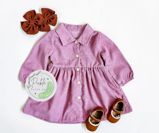Corduroy Button Dress