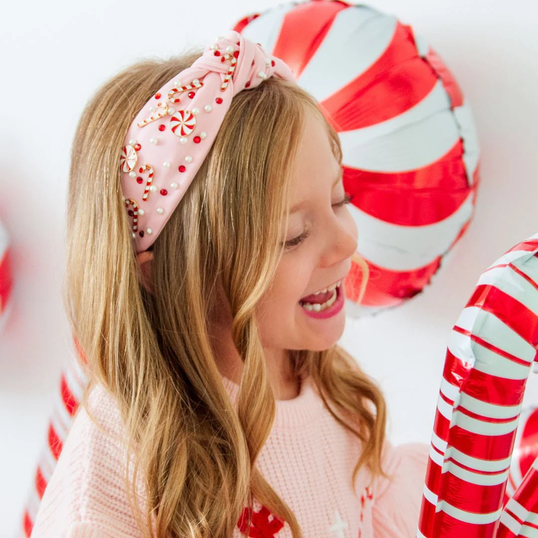 Kids’ Candy Cane Christmas Gemstone Headband