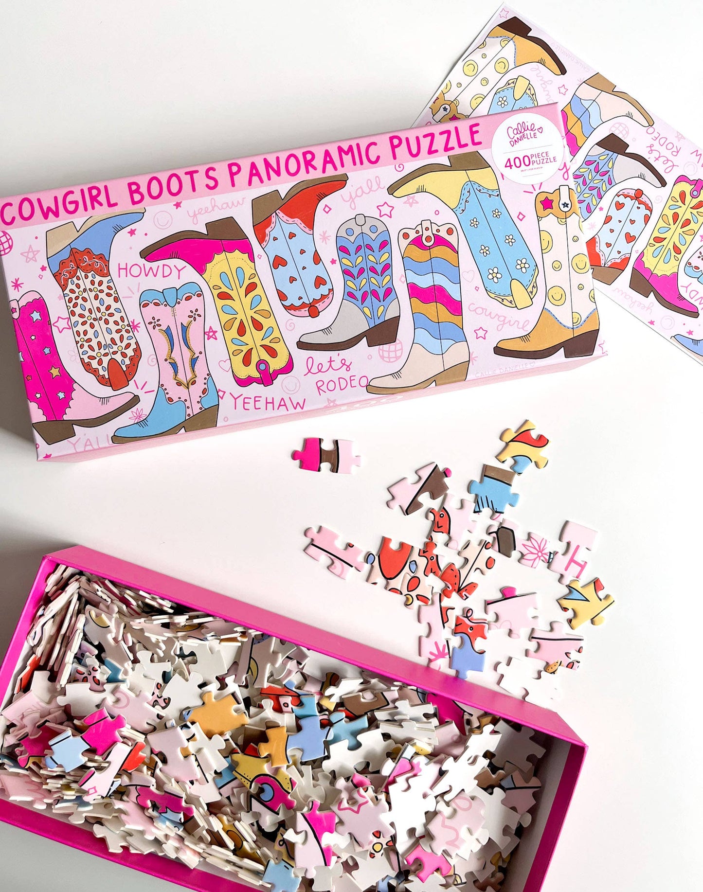 Western Cowgirl Boots - 400 Piece Panoramic Puzzle