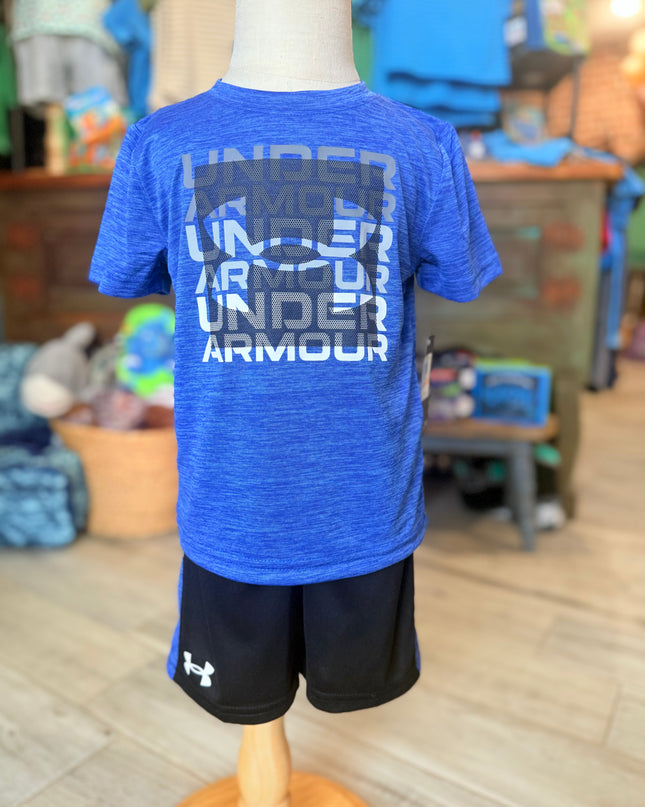UA Tech Logo Shorts Set | Heather Blue | 12m-24m