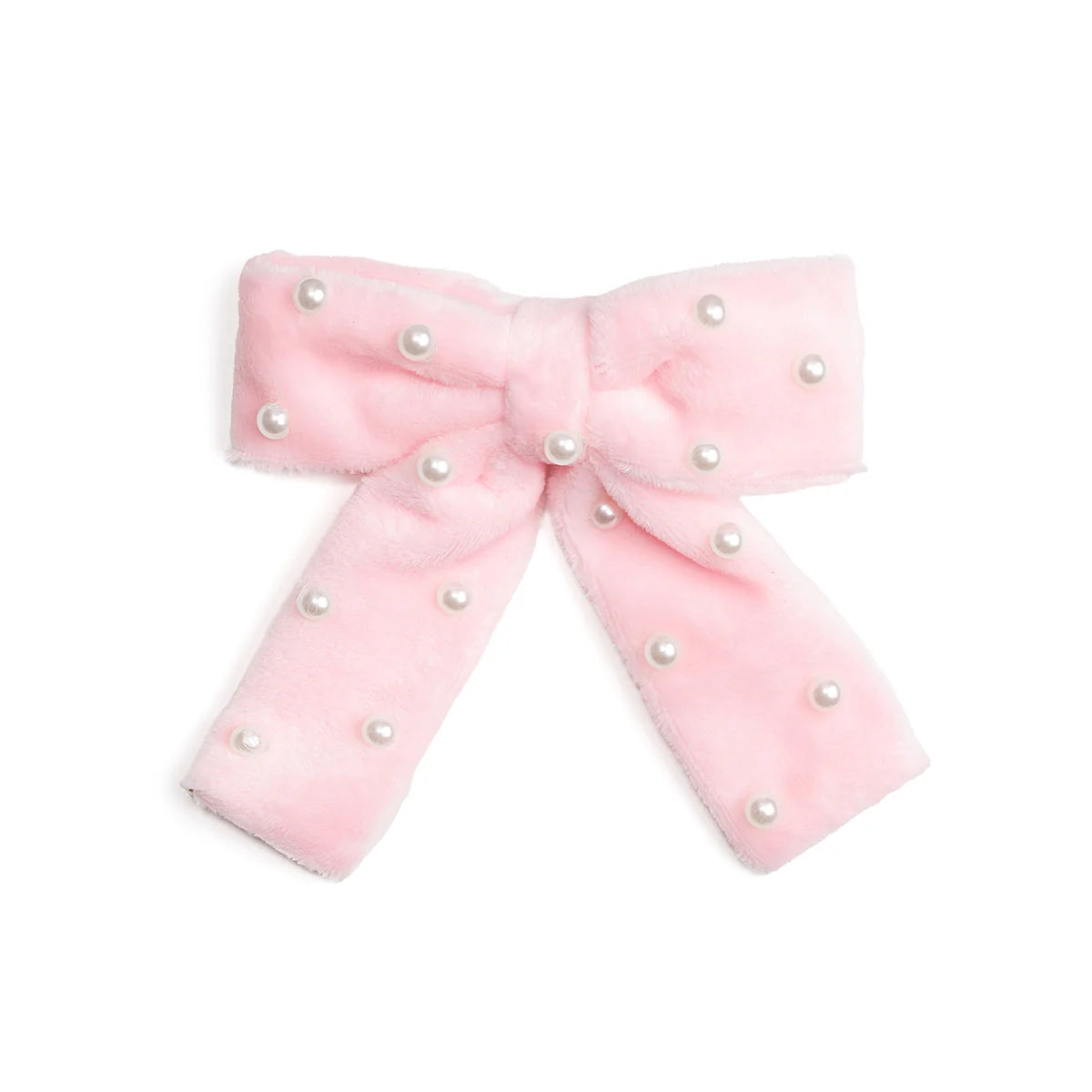 Pink Velvet Pearl Bow