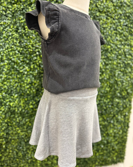 Super Soft Flowy Tennis Skort | Heather Grey