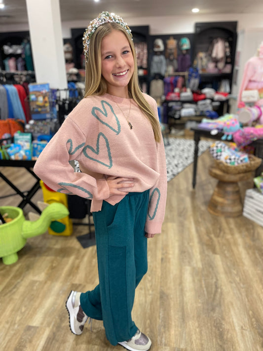 Boxy Hearts Sweater