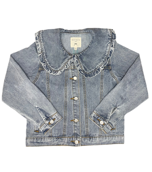 Ruffle Collar Denim Jacket