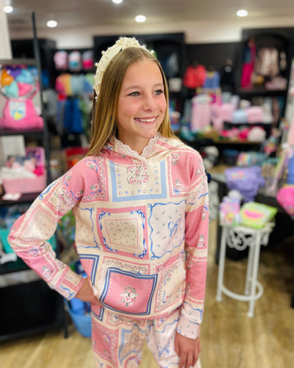Floral Patchwork Print Hoodie