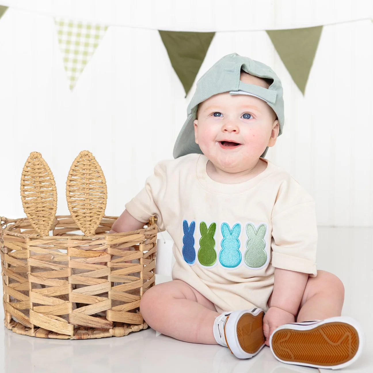 Peeps Embroidered Patch Bubble Romper