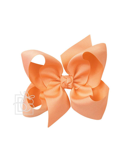 SIGNATURE GROSGRAIN BOW ON CLIP: 6.5" Jumbo - 2.25" Ribbon on Lg. Alligator Clip / CREAMSICLE